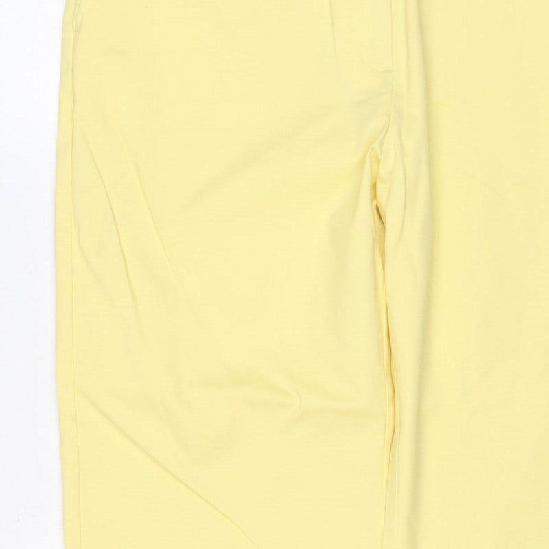 Marks and Spencer Women Yellow Size 16 Regular Straight Cotton Trousers