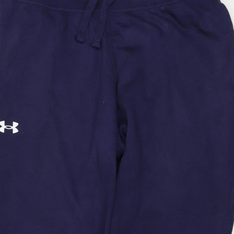 Under Armour Women Blue L Loose Fit Jogger Track Pants Drawstring