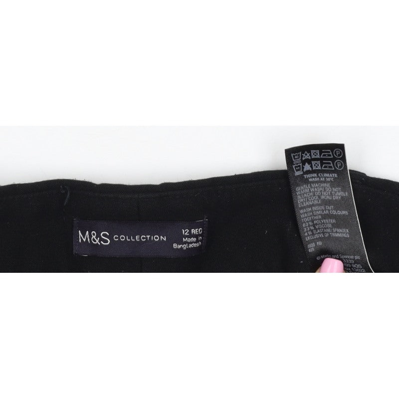 M&S Collection Women’s Black Size 12 Regular Straight Dress Trousers