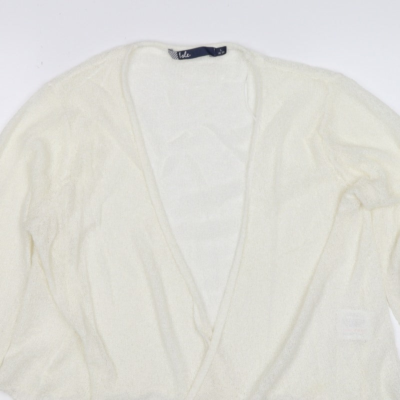 Isle Women’s Ivory Open Knit Mohair Cardigan Size 20