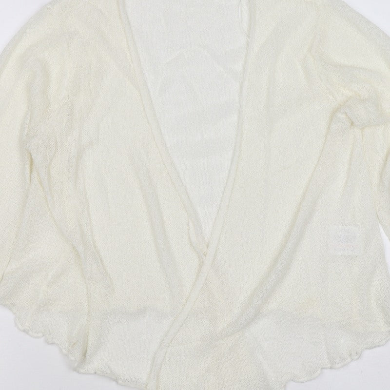 Isle Women’s Ivory Open Knit Mohair Cardigan Size 20