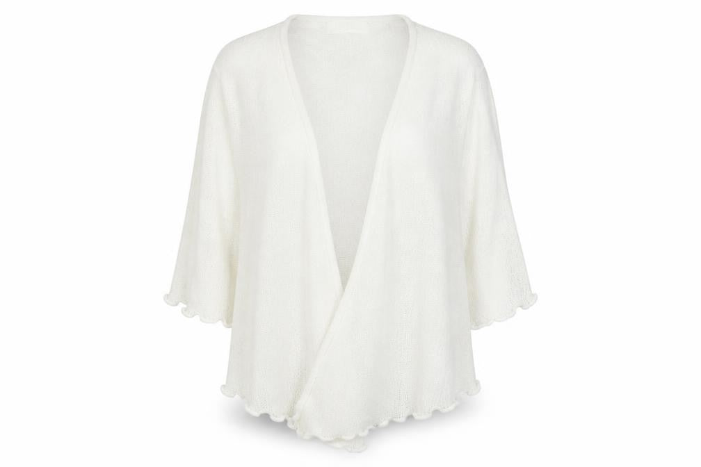 Isle Women’s Ivory Open Knit Mohair Cardigan Size 20