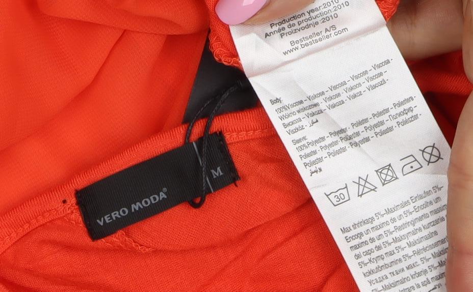 Vero Moda Women’s Orange M Basic Dolman Short Sleeve Blouse