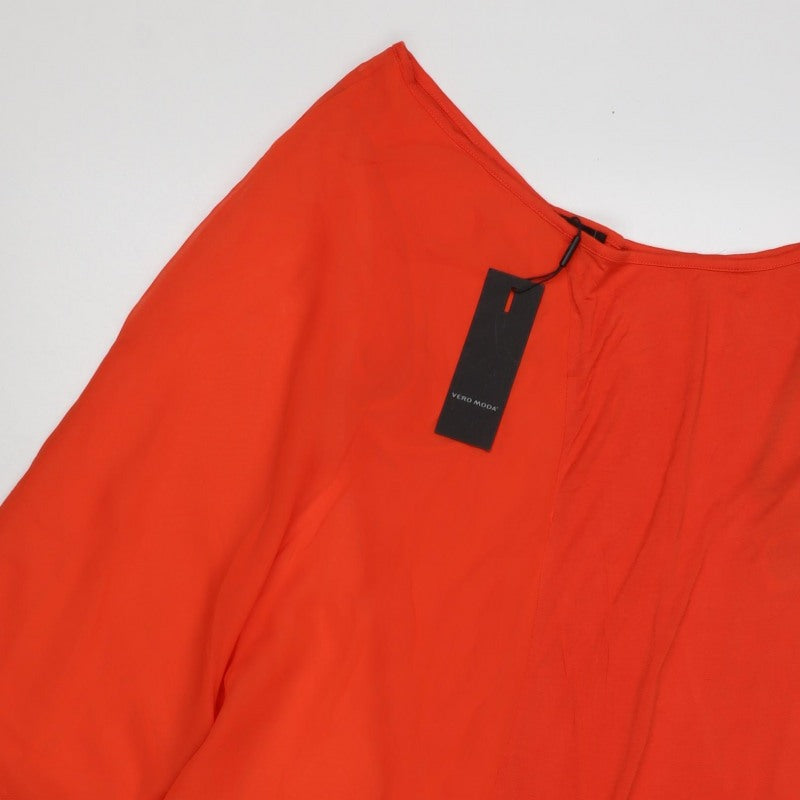 Vero Moda Women’s Orange M Basic Dolman Short Sleeve Blouse