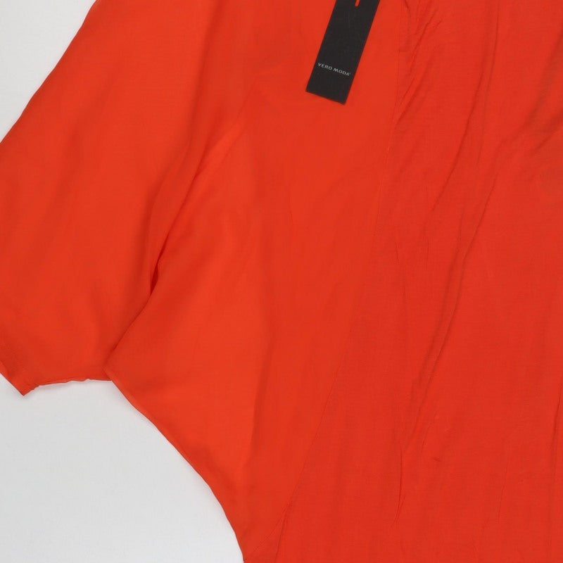 Vero Moda Women’s Orange M Basic Dolman Short Sleeve Blouse