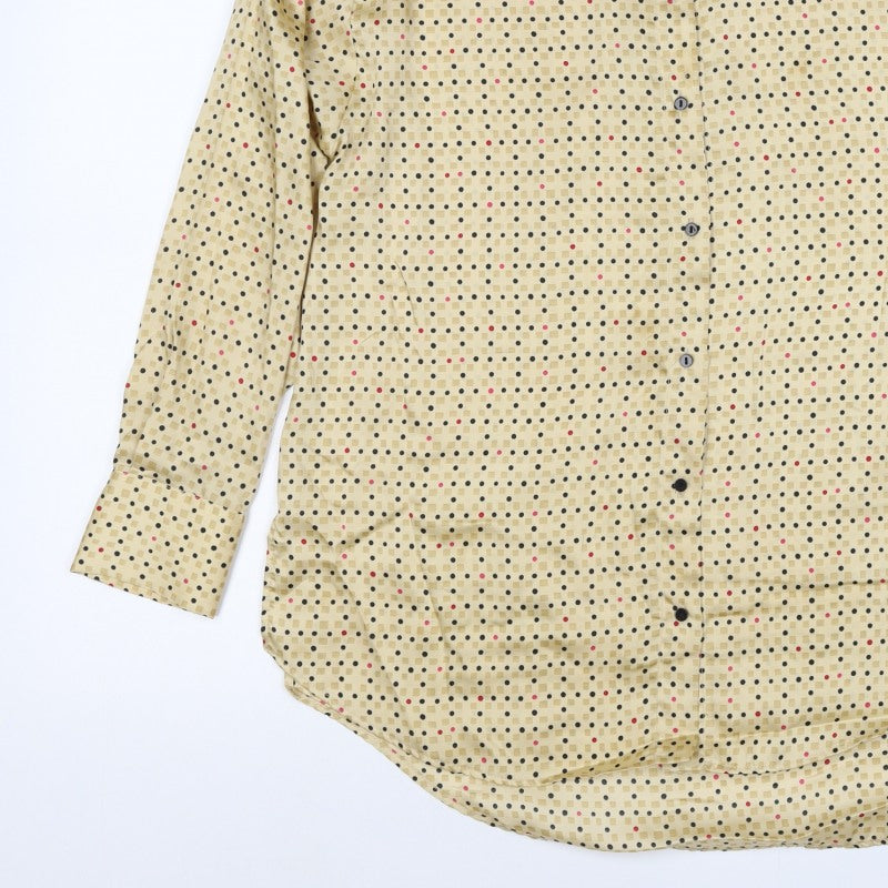Zara Basic Women Beige UK 12 Geometric Long Sleeve Button-Up Tunic Shirt