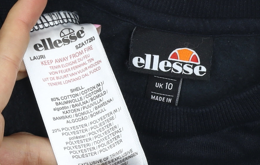 Ellesse Women’s Black UK 10 Logo Graphic Pullover Sweatshirt