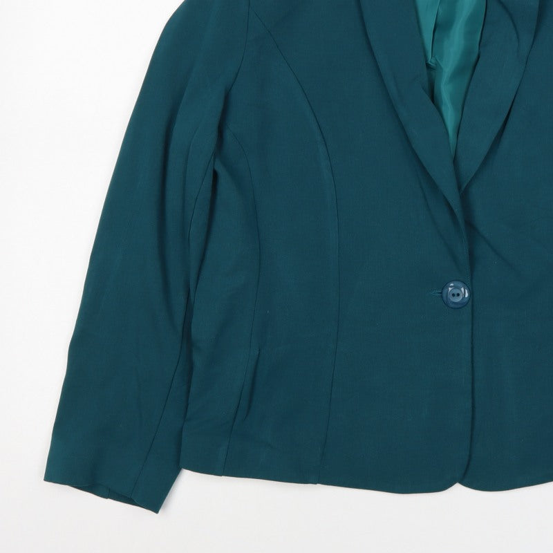Hudson & Onslow Women’s Green Size 16 One Button Shawl Lapel Blazer