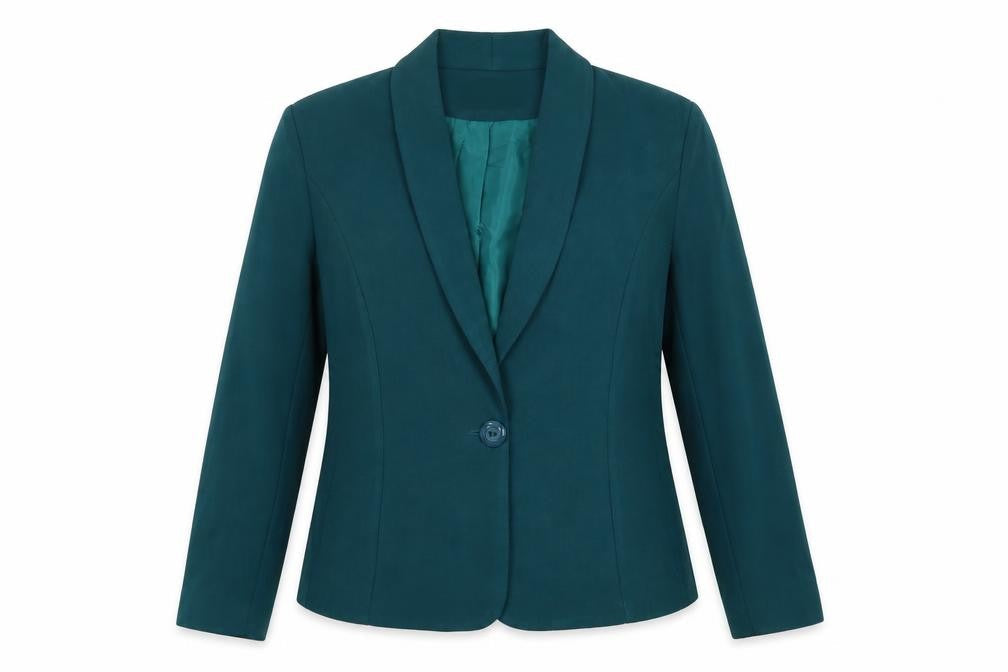 Hudson & Onslow Women’s Green Size 16 One Button Shawl Lapel Blazer