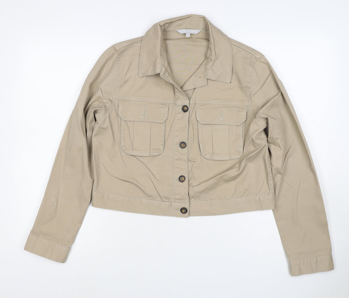 Red Herring Women’s Beige UK 12 Cropped Military Cotton Jacket