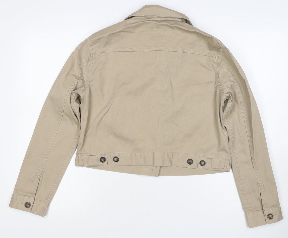 Red Herring Women’s Beige UK 12 Cropped Military Cotton Jacket