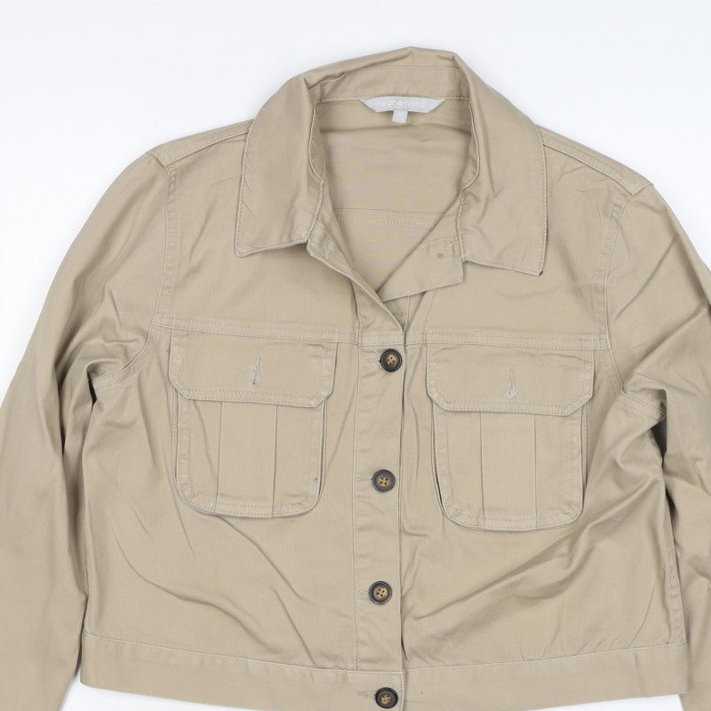 Red Herring Women’s Beige UK 12 Cropped Military Cotton Jacket