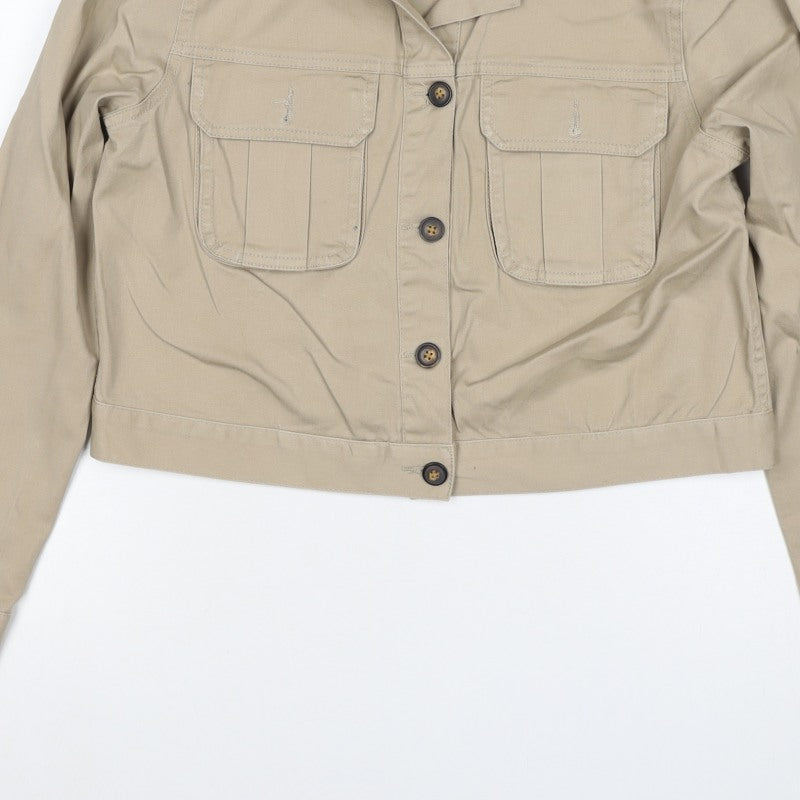 Red Herring Women’s Beige UK 12 Cropped Military Cotton Jacket