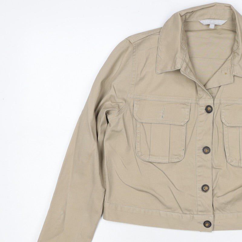 Red Herring Women’s Beige UK 12 Cropped Military Cotton Jacket