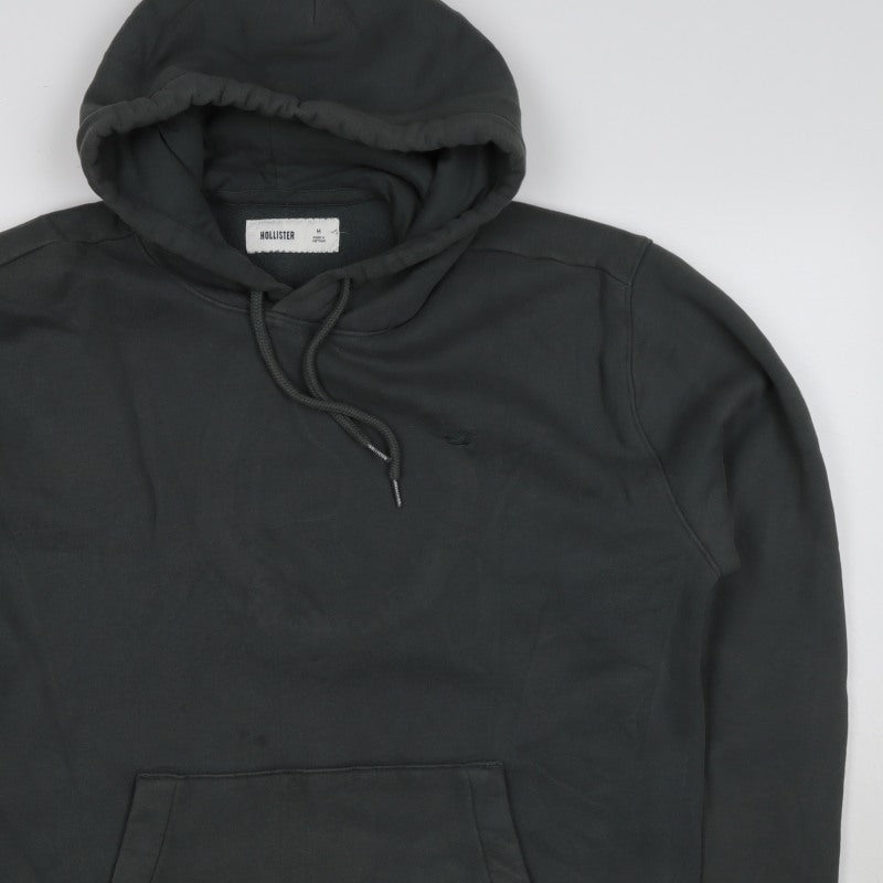 Hollister Men's Black M Pullover Hoodie Logo Fleece Kangaroo Pocket