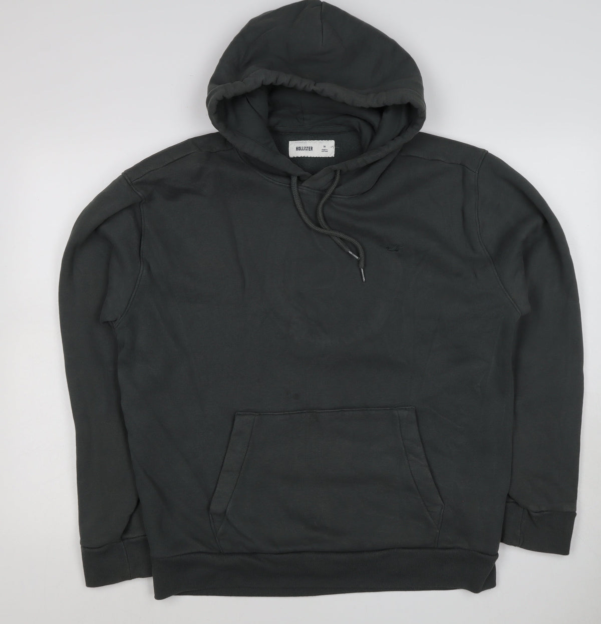 Hollister Men's Black M Pullover Hoodie Logo Fleece Kangaroo Pocket