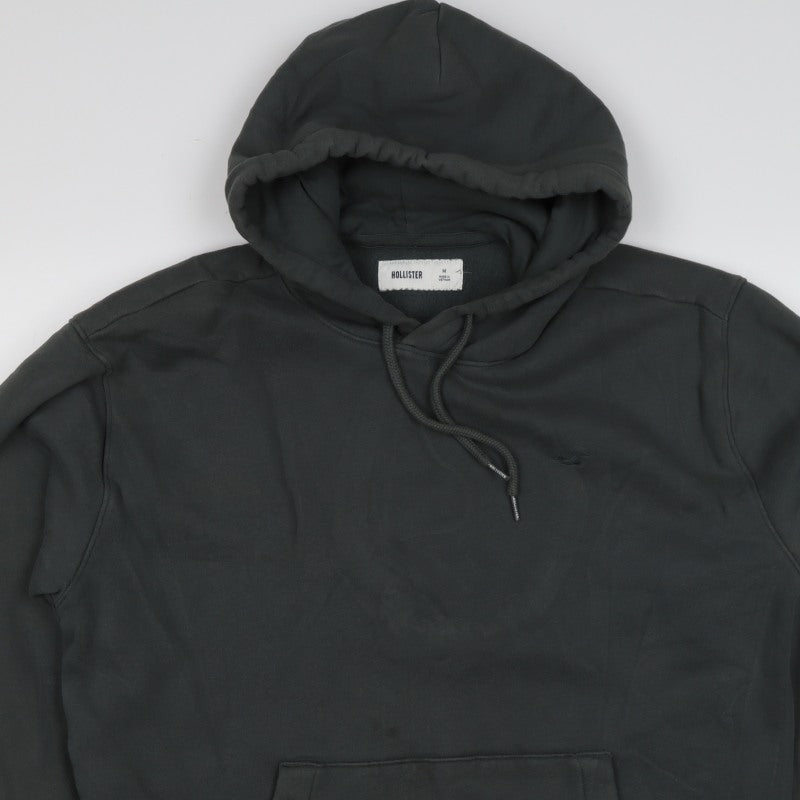 Hollister Men's Black M Pullover Hoodie Logo Fleece Kangaroo Pocket