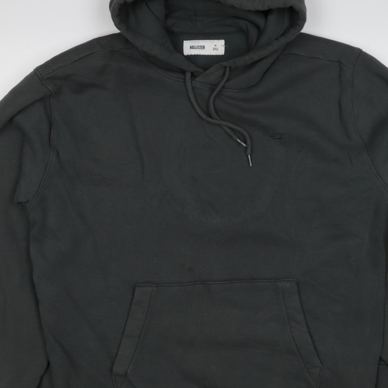 Hollister Men's Black M Pullover Hoodie Logo Fleece Kangaroo Pocket