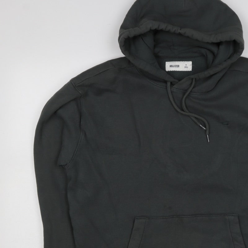 Hollister Men's Black M Pullover Hoodie Logo Fleece Kangaroo Pocket