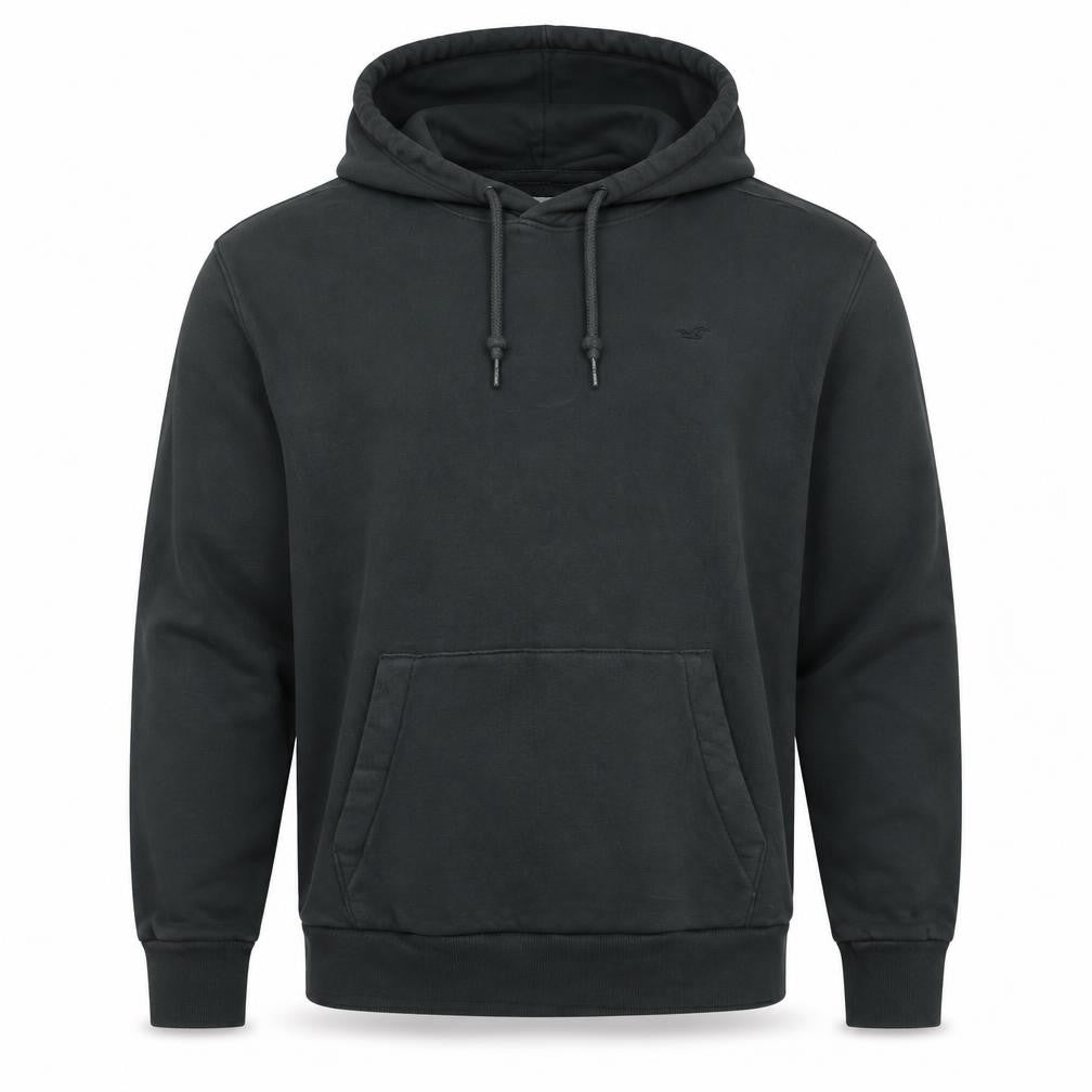 Hollister Men's Black M Pullover Hoodie Logo Fleece Kangaroo Pocket