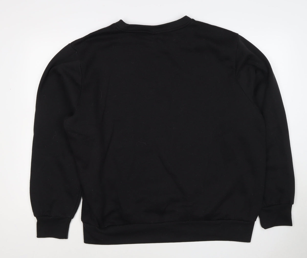 Slazenger Men’s Black 3XL Crew Neck Logo Pullover Sweatshirt