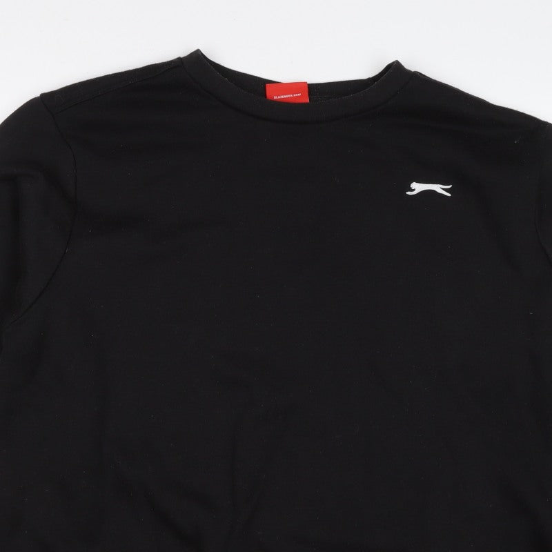 Slazenger Men’s Black 3XL Crew Neck Logo Pullover Sweatshirt