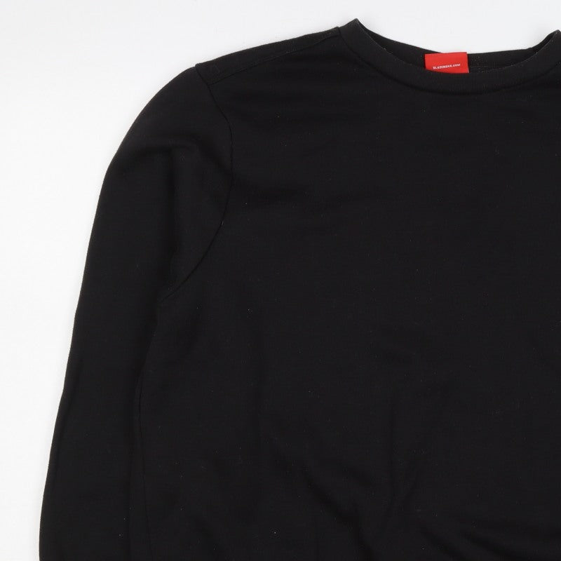 Slazenger Men’s Black 3XL Crew Neck Logo Pullover Sweatshirt