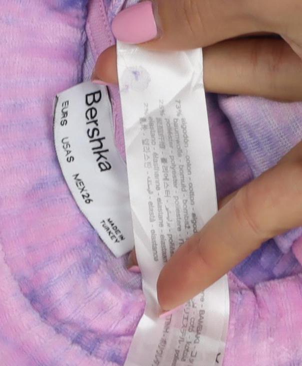 Bershka Women’s Pink Purple Tie-Dye Cropped Pullover Sweatshirt Size S
