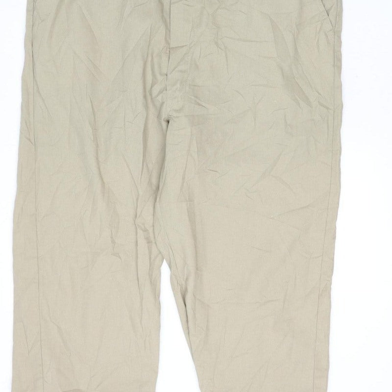 Dickies Men’s Beige L Workwear Coverall Dungarees Logo Zip