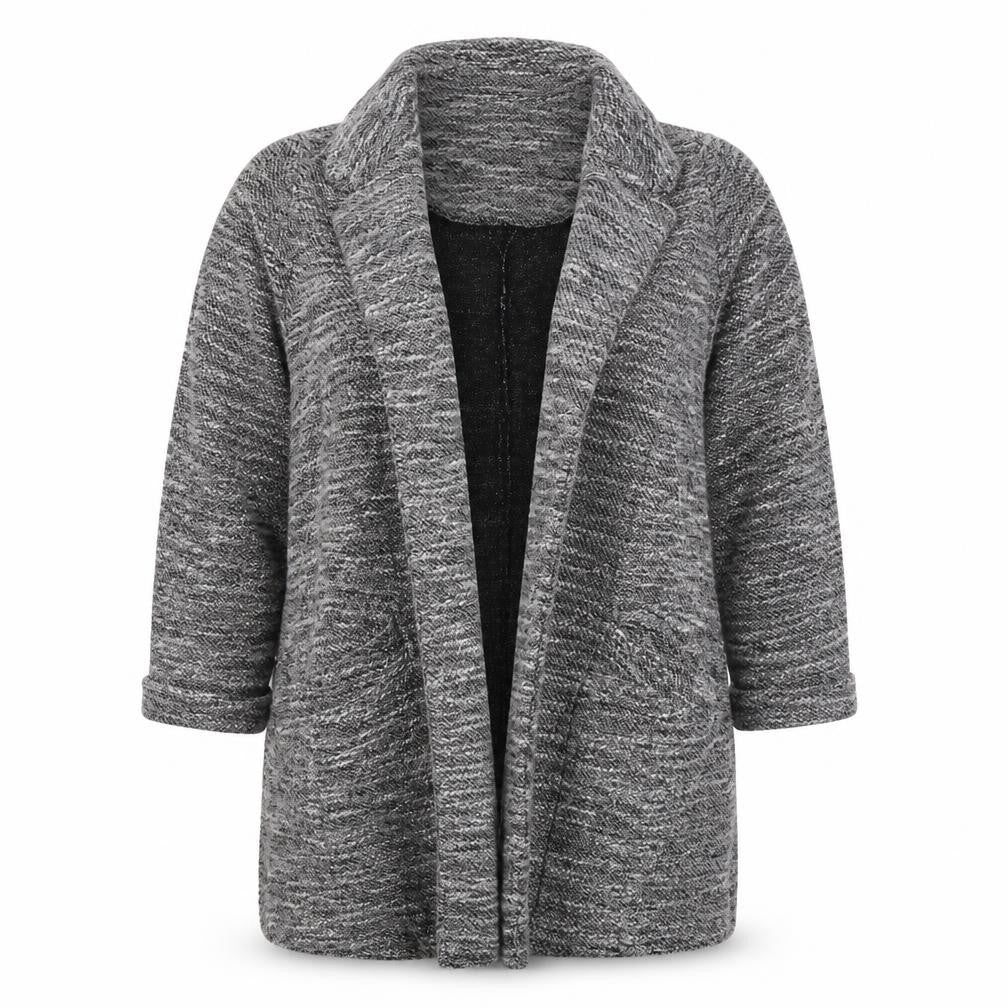 New Look Women's Grey Size 8 Open Cable Knit Cardigan Long Sleeve