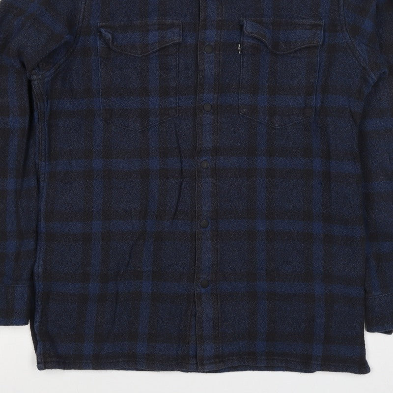 Levi's Line 8 Men's Blue Plaid Flannel Snap Shirt Size S