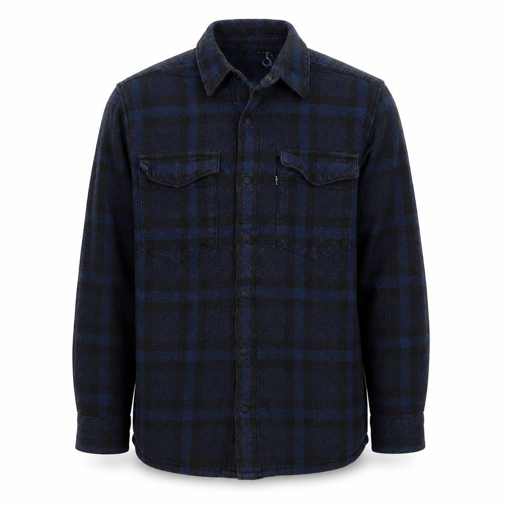 Levi's Line 8 Men's Blue Plaid Flannel Snap Shirt Size S