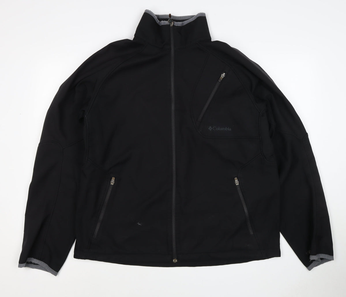 Columbia Mens Black L Softshell Interchange Full Zip Outdoor Jacket