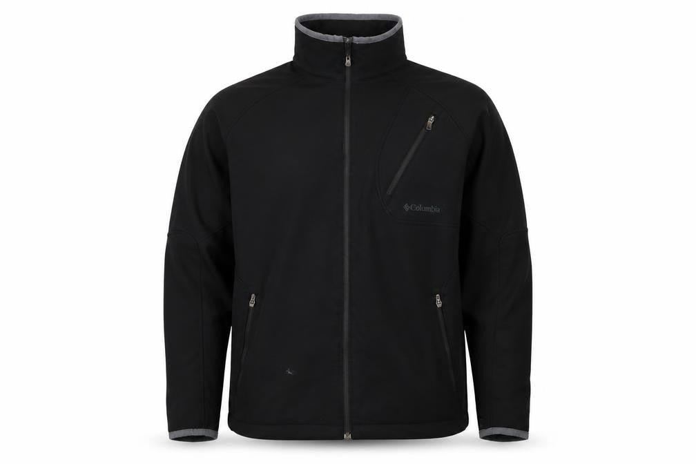 Columbia Mens Black L Softshell Interchange Full Zip Outdoor Jacket