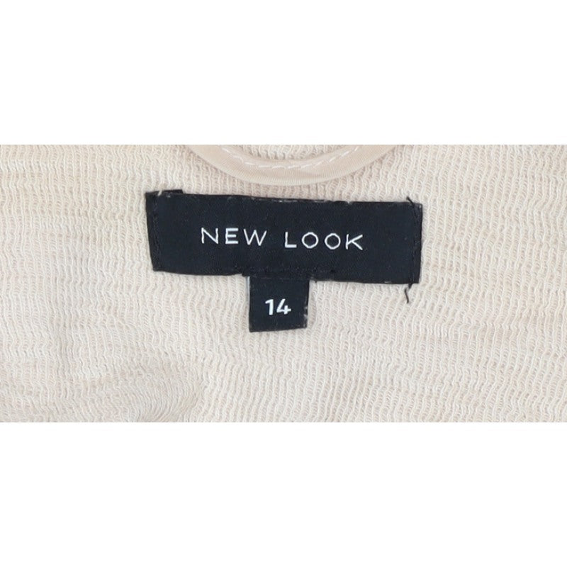 New Look Women’s Beige UK 14 One-Button Shawl Lapel Blazer