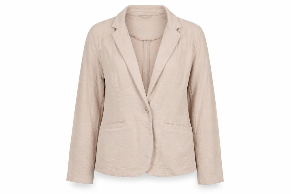 New Look Women’s Beige UK 14 One-Button Shawl Lapel Blazer