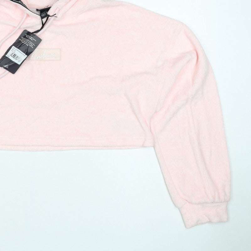 Ellesse Women Pink S Cropped Pullover Hoodie Logo Towelling New