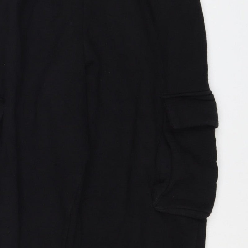 Zara Women Black M Jogger Sweatpants Elastic Waist Pockets