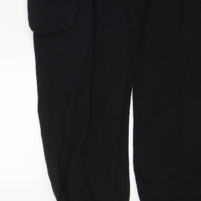 Zara Women Black M Jogger Sweatpants Elastic Waist Pockets