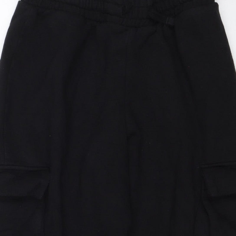 Zara Women Black M Jogger Sweatpants Elastic Waist Pockets