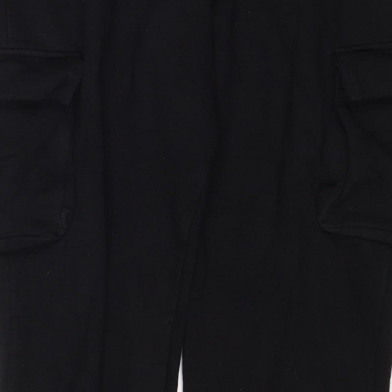 Zara Women Black M Jogger Sweatpants Elastic Waist Pockets