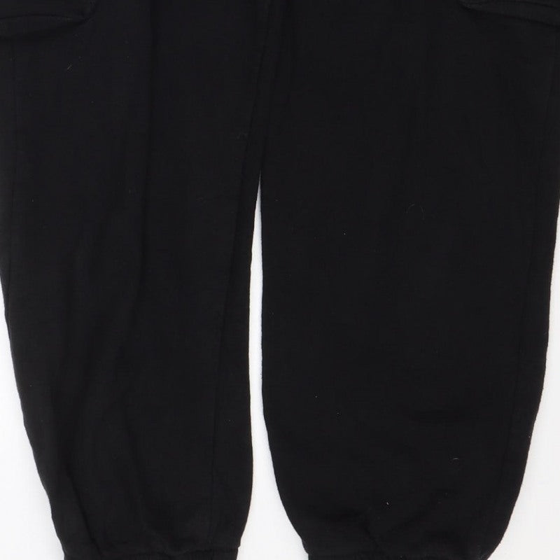 Zara Women Black M Jogger Sweatpants Elastic Waist Pockets