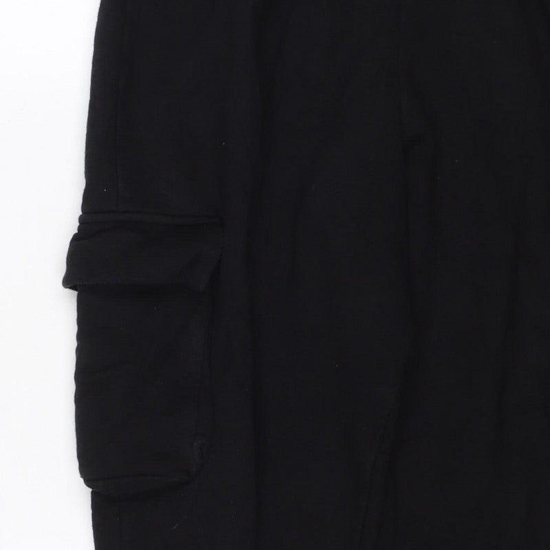 Zara Women Black M Jogger Sweatpants Elastic Waist Pockets