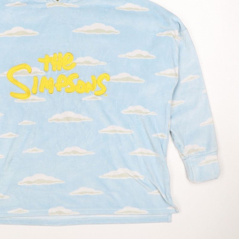 The Simpsons Women’s Blue Cloud Print Embroidered Pullover Hoodie XS