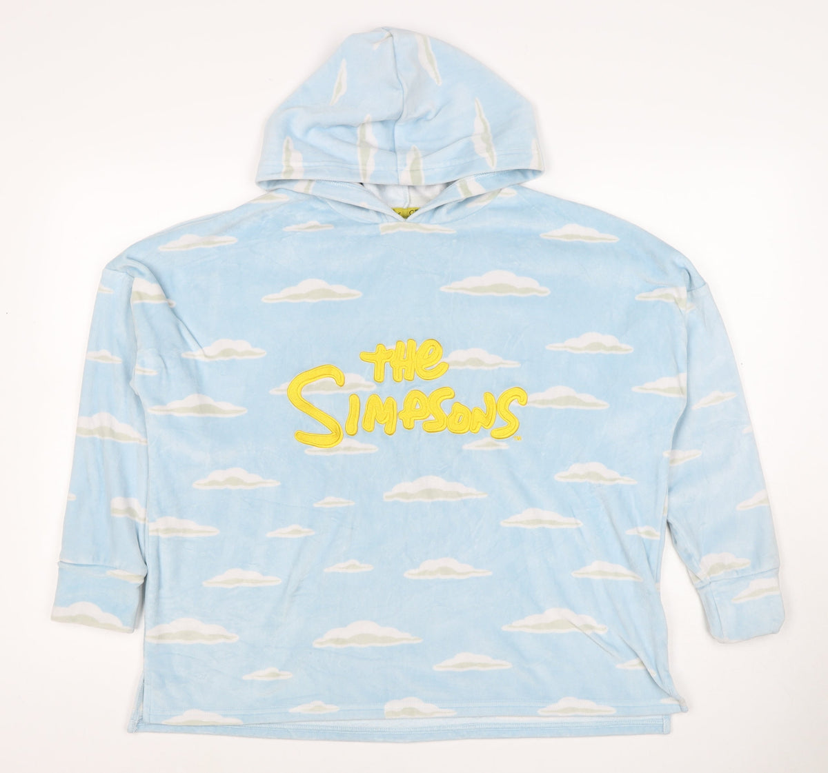 The Simpsons Women’s Blue Cloud Print Embroidered Pullover Hoodie XS