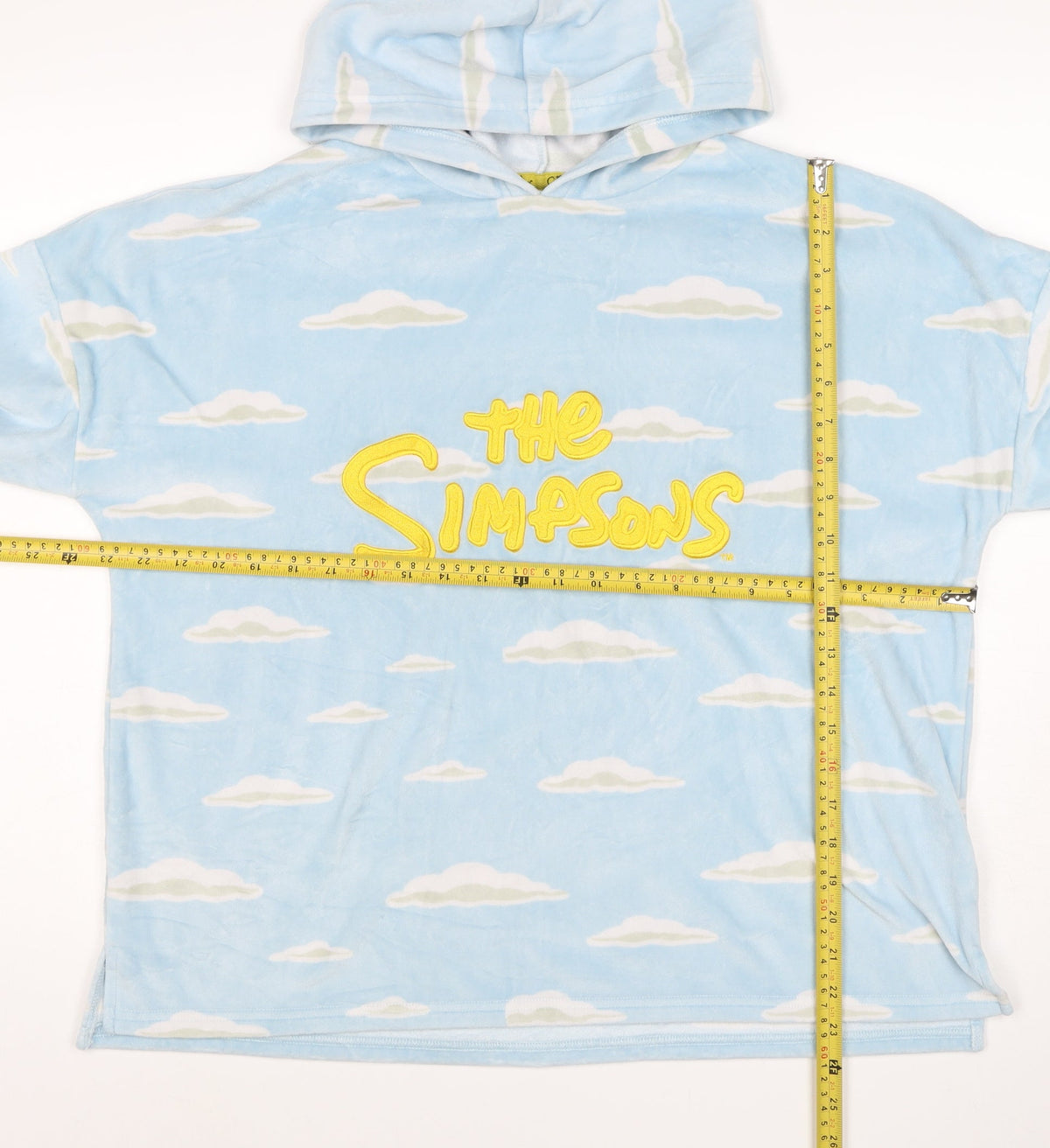 The Simpsons Women’s Blue Cloud Print Embroidered Pullover Hoodie XS