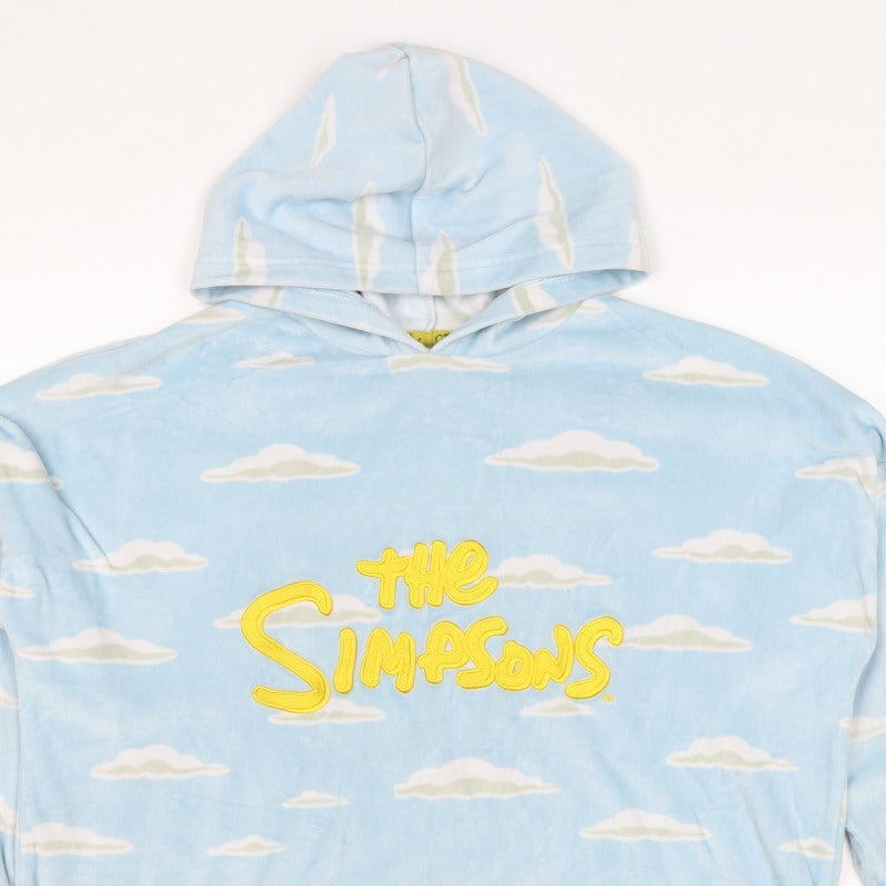 The Simpsons Women’s Blue Cloud Print Embroidered Pullover Hoodie XS