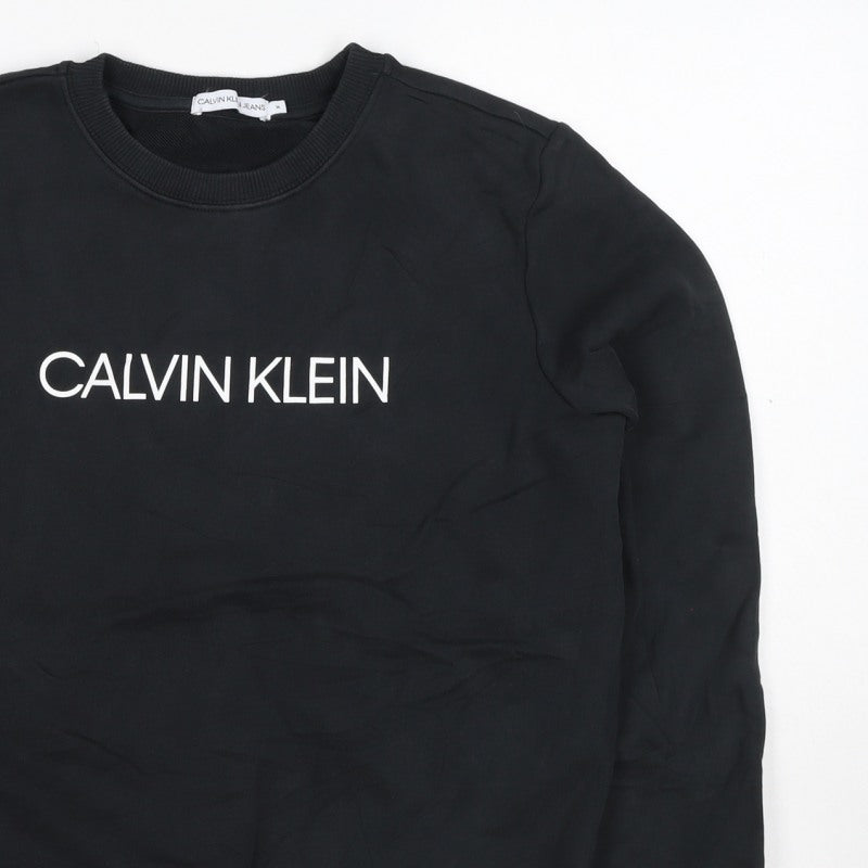 Calvin Klein Jeans Women’s Black M Logo Pullover Crew Sweatshirt