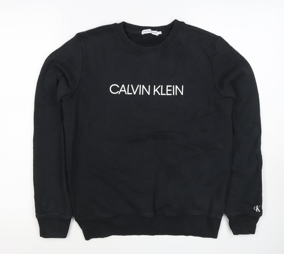 Calvin Klein Jeans Women’s Black M Logo Pullover Crew Sweatshirt