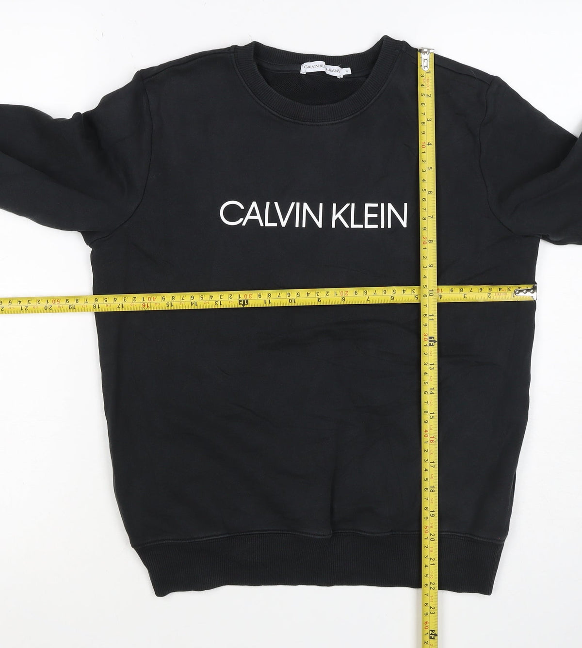 Calvin Klein Jeans Women’s Black M Logo Pullover Crew Sweatshirt